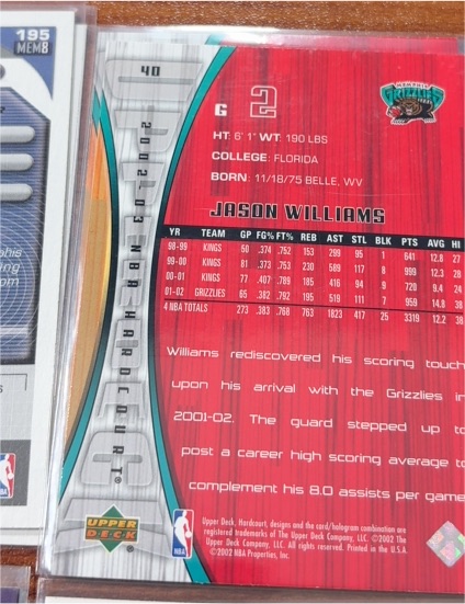2002-03 Upper Deck #40 Jason Williams — front