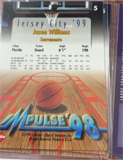 1998 Collector's Edge Impulse '98 Jersey City '99 #5 Jason Williams — front