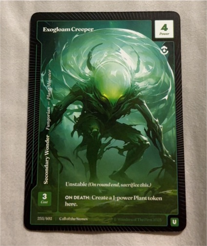 2025 Wonders of the First #255 Exogloam Creeper — front