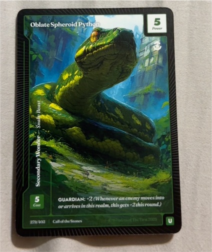 Wonders of the First 2023 #279 Oblate Spheroid Python — front