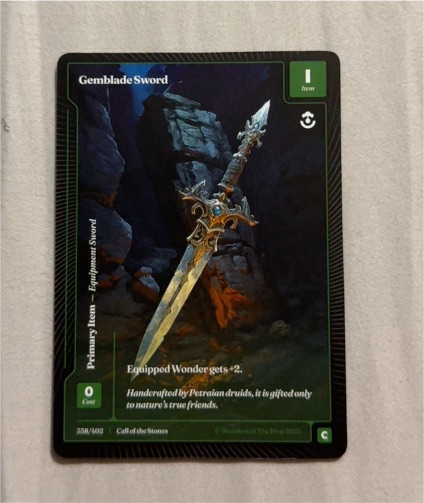 2023 Call of the Stones #338 Gemblade Sword — front