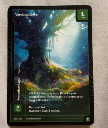 2025 Wonders of the First Call of the Stones #386 Verdant Grove — front