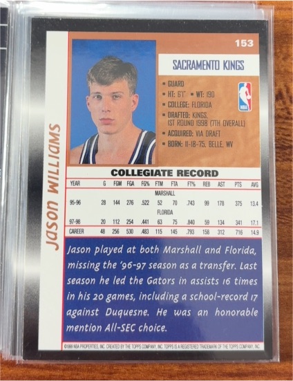 1998 Press Pass #12 Jason Williams — front