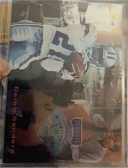 1996 Playoff Super Bowl Card Show #1 Deion Sanders — front
