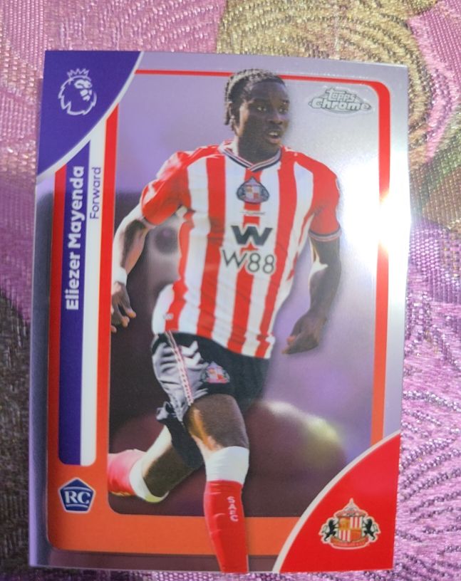 2026 Topps Chrome Premier League #162 Eliezer Mayenda Sunderland Rookie — front
