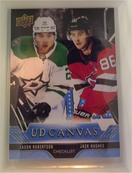 2023-24 Upper Deck UD Canvas Checklist #C360 Jason Robertson Jack Hughes — front