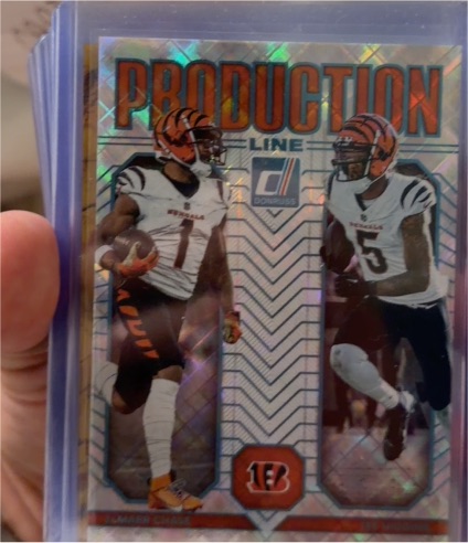 2025 Donruss Production Line #10 Ja'Marr Chase & Tee Higgins — front