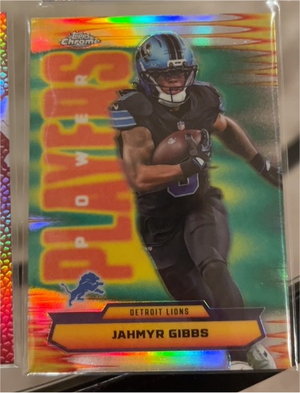 2025 Topps Chrome #PP-12 Jahmyr Gibbs Power Players Insert — front