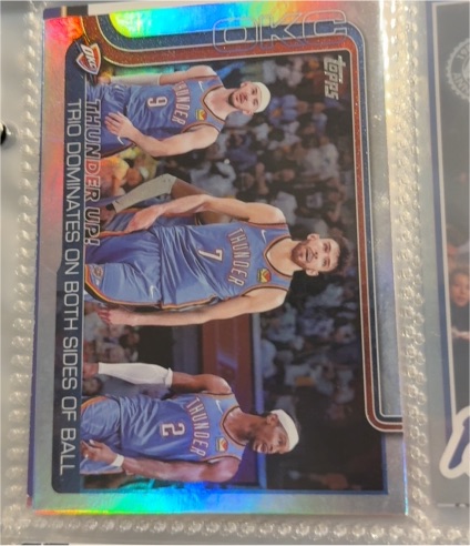 2025 Topps Basketball Flagship #288 Oklahoma City Thunder Up! Trio Dominates On Both Sides Of Ball — front