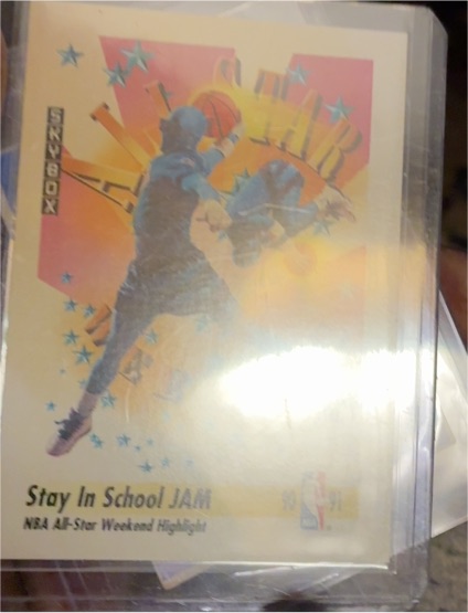 1991-92 Skybox #313 Stay In School Jam — front