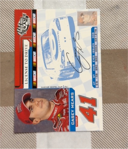 2004 Press Pass Trackside License to Drive #98 Casey Mears — front