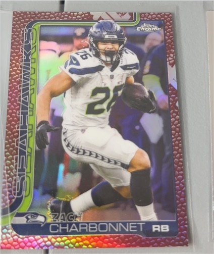 2025 Topps Chrome Football #279 Zach Charbonnet — front