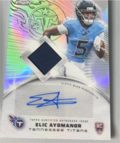 2025 Topps Chrome #RPA-EA Elic Ayomanor Rookie Patch Autograph — front