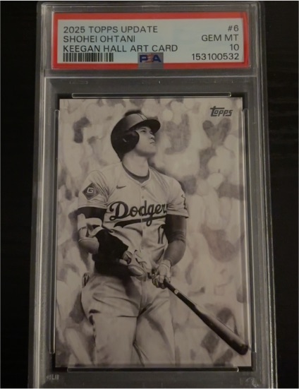 2025 Topps Update #6 Shohei Ohtani Keegan Hall Art Card — front