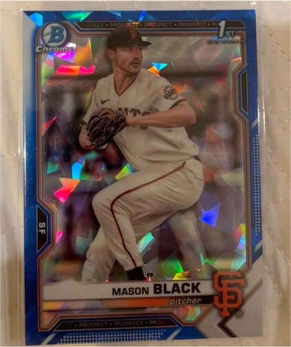 2021 Bowman Chrome Draft Sapphire Edition #BDC-129 Mason Black — front