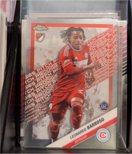 2025 Topps Chrome MLS #182 Leonardo Barroso Pitch Prodigies Rookie Card — front
