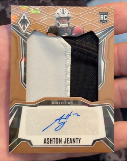 2025 Panini Phoenix #DRP-AJY Ashton Jeanty Rookie Patch Auto Bronze Pandora /199 — front