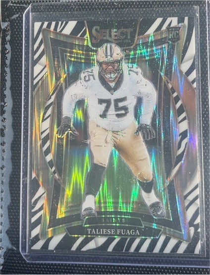 2024 Panini Select #56 Taliese Fuaga Zebra Shock Prizm — front