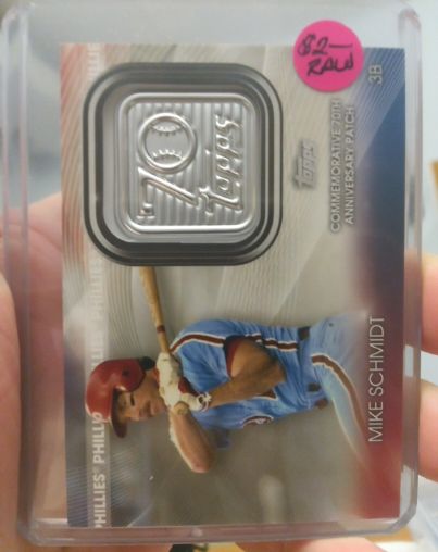 2021 Topps Series 2 #T70P-MS Mike Schmidt 70th Anniversary Logo Patch — front