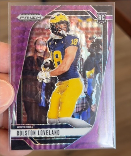 2025 Panini Prizm Draft Picks #67 Colston Loveland Purple Wave Prizm RC — front