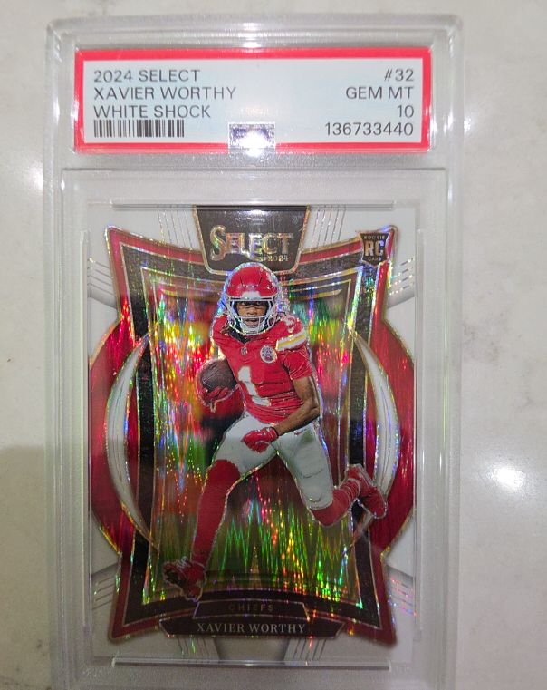 2024 Panini Select #32 Xavier Worthy White Shock — front