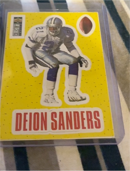 1996 Upper Deck Collector's Choice #S8 Deion Sanders Play Action Stick-Ums — front