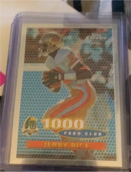 1996 Topps Chrome #91 Jerry Rice 1000 Yard Club — front