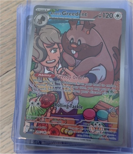 2023 Pokemon TCG #205 Arven's Greedent — front