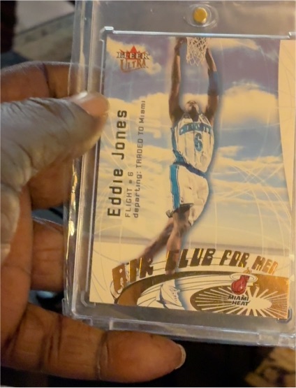 2000-01 Fleer Ultra #14AC Eddie Jones Air Club for Men Miami Heat — front