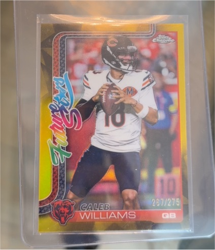 2025 Topps Chrome #FS-1 Caleb Williams Future Stars Yellow Refractor — front