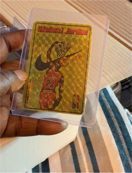 1985 Nike Michael Jordan Air Gold Jewel Prism Sticker SSP — front