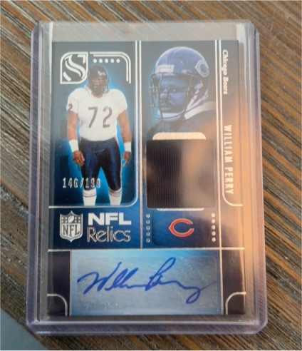 2025 Panini Silhouette #146 William Perry NFL Relics Patch Auto — front