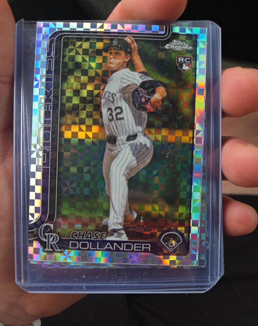 2025 Topps Chrome Update #USC18 Chase Dollander X-Fractor — front
