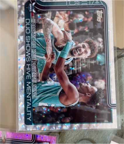 2025-26 Topps #283 Hornets Duo Have Powerful Sting: Duo Shows Hive Mentality — front