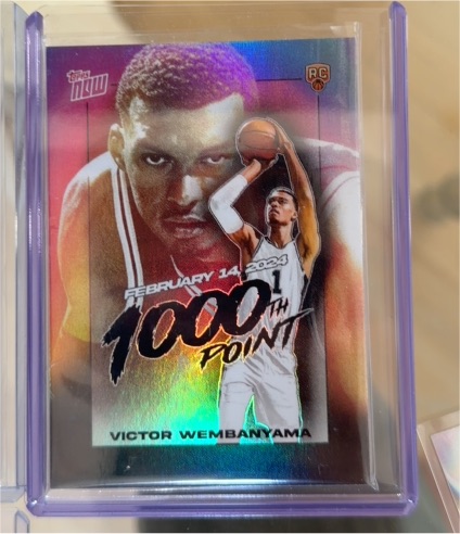 2023-24 Topps Now #VW-1 Victor Wembanyama 1000th Point Rookie — front