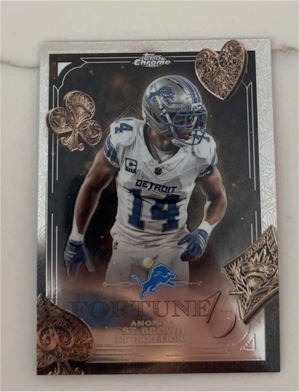2025 Topps Chrome Football #F15-13 Amon-Ra St. Brown Detroit Lions — front