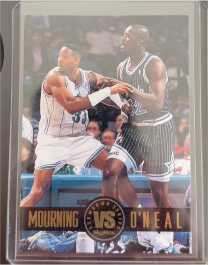 1993 Skybox Showdown Series #SS3 Mourning vs O'Neal — front