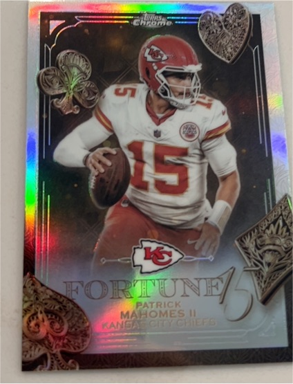 2025 Topps Chrome Fortune 15 #F15-6 Patrick Mahomes II — front