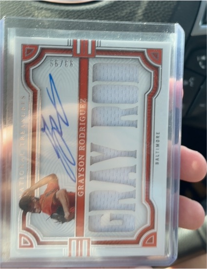 2023 Panini National Treasures #SN-GR Grayson Rodriguez Gray Rod Patch Auto — front