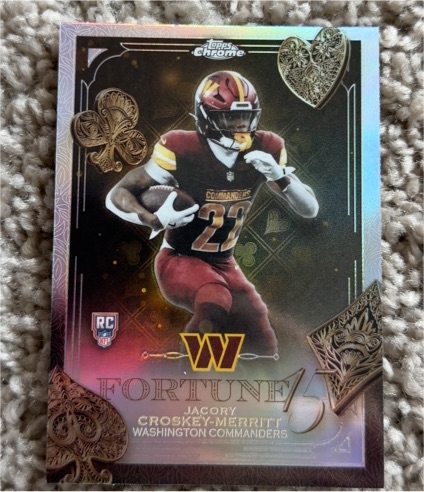 2025 Topps Chrome #F15-29 Jacory Croskey-Merritt Fortune 15 Rookie — front