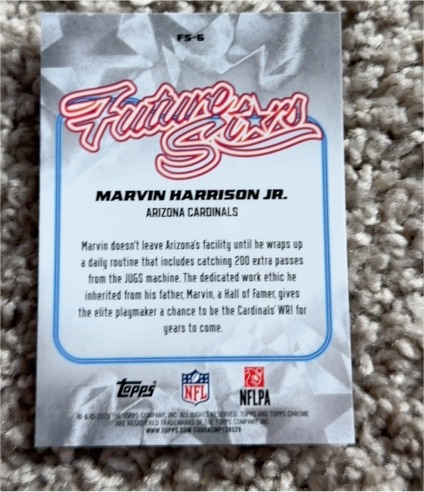 2024 Topps Chrome Future Stars #FS-6 Marvin Harrison Jr. — front