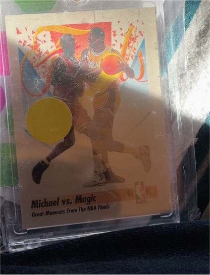 1990-91 SkyBox #333 Michael Jordan vs Magic Johnson — front