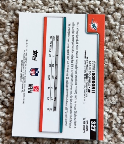 2023 Topps #327 Ollie Gordon II — front