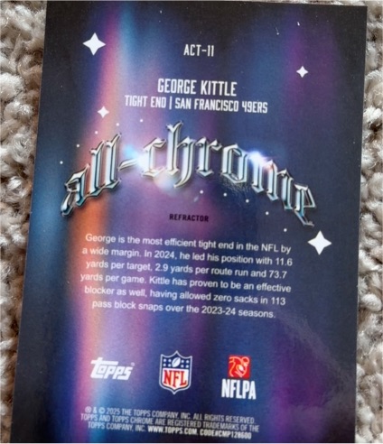 2025 Topps Chrome Football #ACT-11 George Kittle All-Chrome Team — front