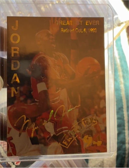 1993 Sports Edition #94 Michael Jordan Greatest Ever Gold Foil Signature Retirement Card — front