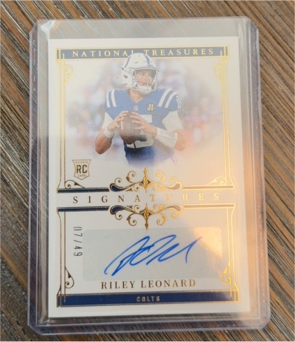 2025 Panini National Treasures #RC Auto Riley Leonard — front