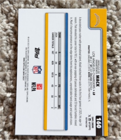 2021 Topps #160 Khalil Mack — front