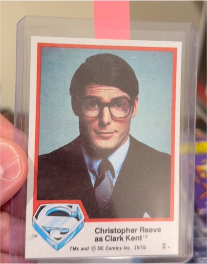 1978 Topps Superman The Movie #2 Christopher Reeve as Clark Kent — front