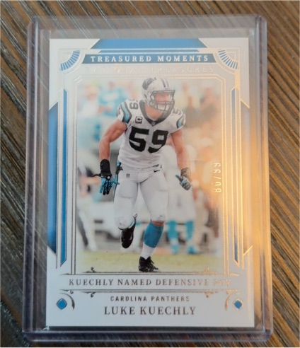 2025 Panini National Treasures Treasured Moments #TM-LKY Luke Kuechly — front