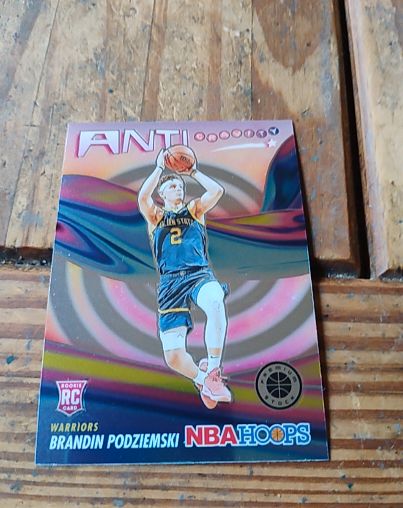 2023-24 Panini NBA Hoops Premium Stock #13 Brandin Podziemski Anti Gravity Rookie Card — front